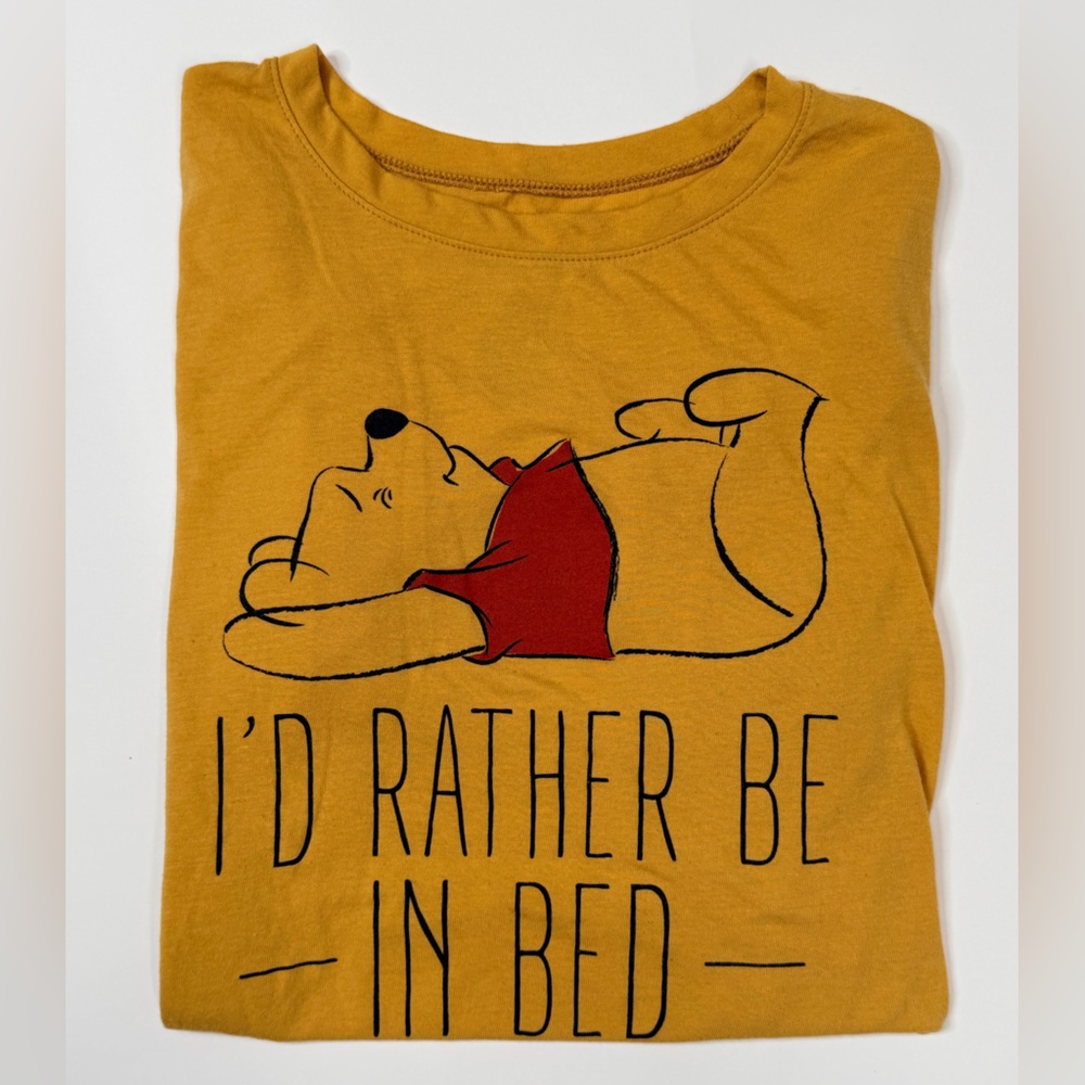 Winnie the Pooh Bear Sleep Shirt Disney T Shirt Graphic Tee Lounge Wear Top PJs - Picture 1 of 17